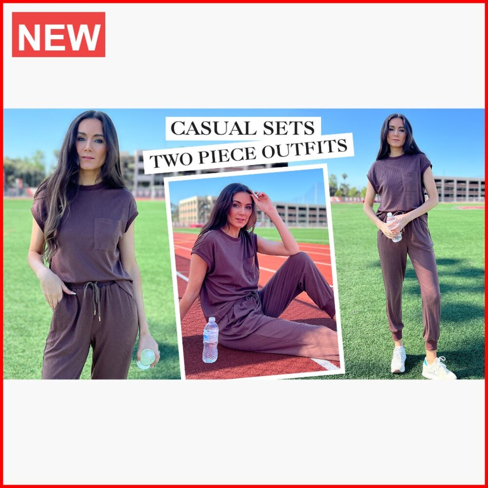 Polyester Blend Two Piece Tracksuit Set Short Sle… - image 7